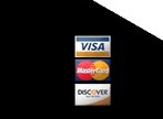 Visa, Mastercard and Discover cards accepted